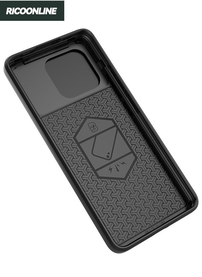 RICOONLINE - Xiaomi POCO X6 Pro Back Cover, Xiaomi POCO X6 Pro Case with Slide Camera Cover, Military Grade Heavy Duty Shockproof Phone Case Cover with Kickstand for Xiaomi POCO X6 Pro 5G, Black - Image 1