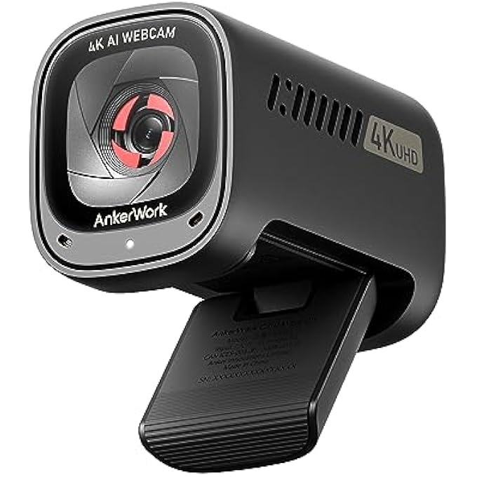 rayihni WORK C310 4K WEBCAM FOR PC, 12 MEGAPIXEL, AI AUTO FOCUS, AI FRAMING, AI NOISE CANCELING MIC, BUILT-IN PRIVACY COVER, ADJUSTABLE FOV, 1080P@60FPS HDR, USB WEBCAM FOR VIDEO CALLS AND LIVESTREAMS - Image 1