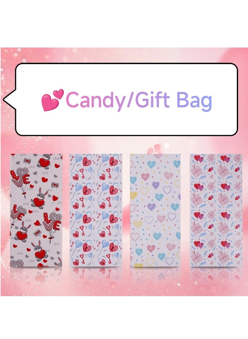 2025 Valentine's Day Festival Gift Bags Candy Snack Packaging Bags Heart-shaped Plastic Bags 100 Pcs - Image 5