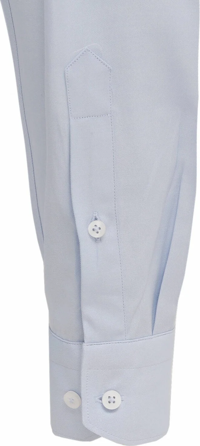 Kip Light Blue Plain Slim Fit Woven Classic Cotton Blend Shirt
