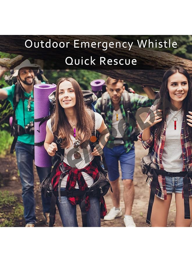 KASTWAVE Emergency Whistle with Keychain Aluminum Emergency Survival Whistle Camping Signal Whistles for Hiking Hunting Outdoors Sports Loud Sound Random Color 7 Pcs - Image 2