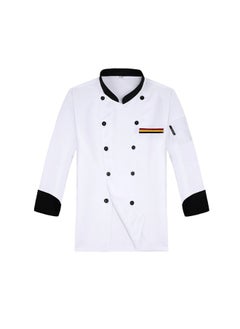 NIBEMINENT Stand Collar  Double Breasted Patch Pocket Chef Uniform Women Men Service Bakery Breathable Chef Shirt Work Clothing  - Image 1
