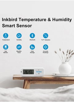 INKBIRD INKBIRD Thermometer and Hygrometer Bluetooth Smart Sensor ITH-12S Thermo-hygrometer Small Temperature Humidity Monitor 98ft/30m Connecting Accurate Record Readings APP Monitor  - Image 3