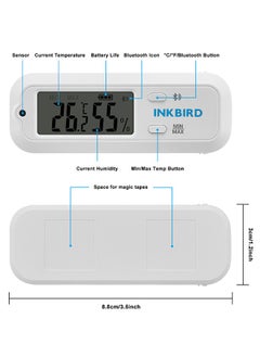 INKBIRD INKBIRD Thermometer and Hygrometer Bluetooth Smart Sensor ITH-12S Thermo-hygrometer Small Temperature Humidity Monitor 98ft/30m Connecting Accurate Record Readings APP Monitor  - Image 2