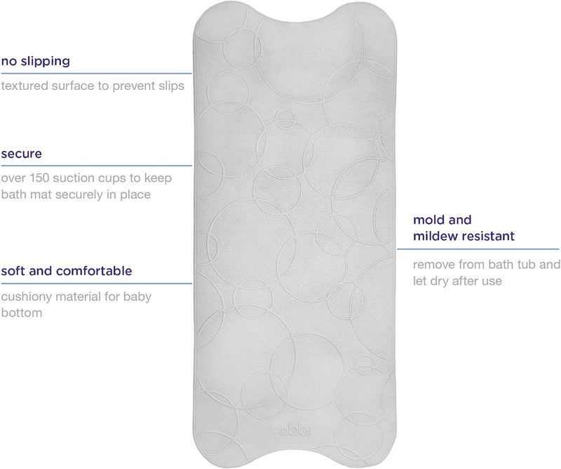 Ubbi Bath Drain Cover, Spout Guard & Bath Mat Bundle, Baby and Toddler Bath Time Accessories, Gray - Image 5