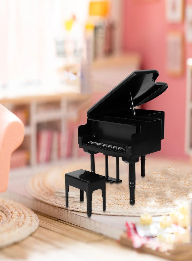 IMIKEYA 1/12 Miniature Grand Piano: Realistic Mini Piano Model Mini Musical Miniature Accessory Realistic Dollhouse Decor Collectible Model for Dollhouse Displays and DIY Projects (Black) - Image 3