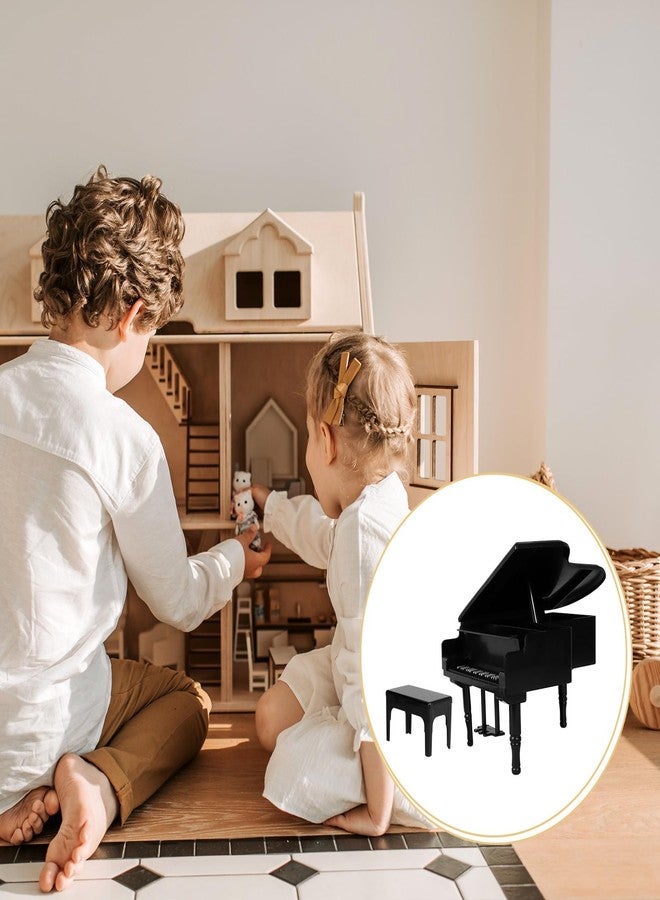 IMIKEYA 1/12 Miniature Grand Piano: Realistic Mini Piano Model Mini Musical Miniature Accessory Realistic Dollhouse Decor Collectible Model for Dollhouse Displays and DIY Projects (Black) - Image 2