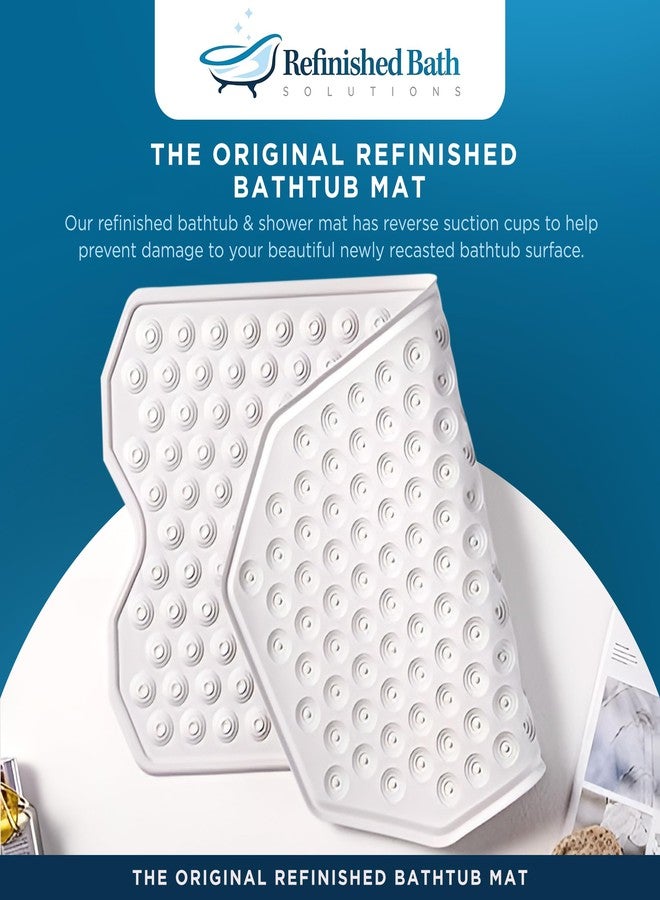 Refinished Bath Solutions Original Bathtub Mat - Non Slip Rubber Bathmat for Textured Tubs, No Suction Cups, Foldable & Skid Resistant for Shower, Spa, Jacuzzi - For Adults, Children & Elderly (White) - Image 2