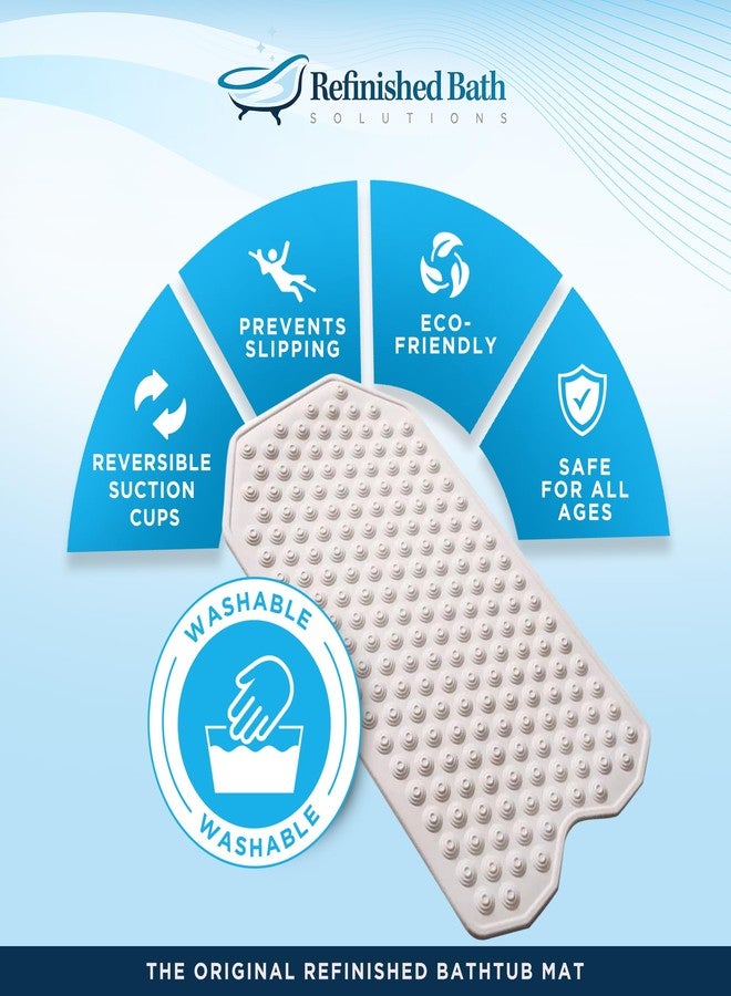 Refinished Bath Solutions Original Bathtub Mat - Non Slip Rubber Bathmat for Textured Tubs, No Suction Cups, Foldable & Skid Resistant for Shower, Spa, Jacuzzi - For Adults, Children & Elderly (White) - Image 4