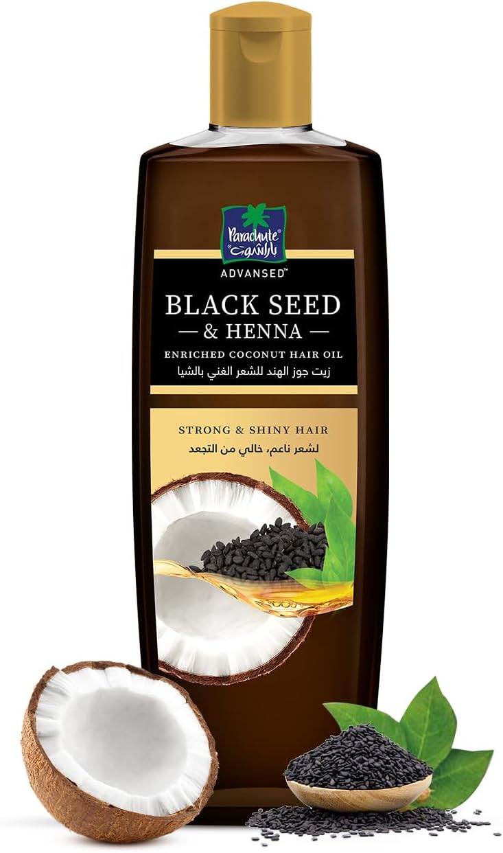 Parachute Advansed Blackseed & Henna Enriched Coconut Hair Oil for Strong and Shiny Hair - 300ml - Image 2