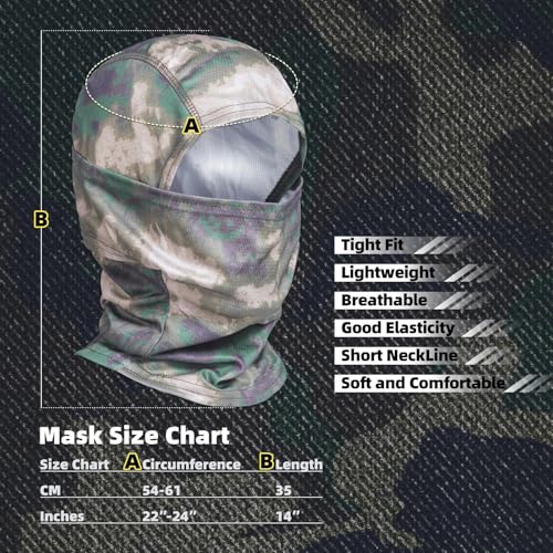 XY3545HS Camo Balaclava Face Mask for Man and Women-Hunting，Skiing，Motorcycle Windproof，UV Protection&Military Training - Image 3