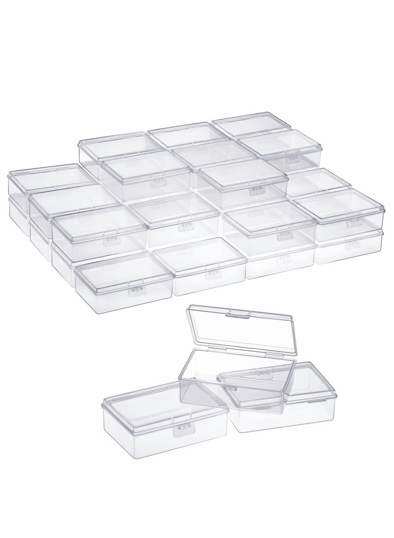 Captaintech Transparent Plastic Box, 40 Pieces Mini Square Bead Storage Container Box for Business Card Bank Card ID Card Earplugs or Other Small Items