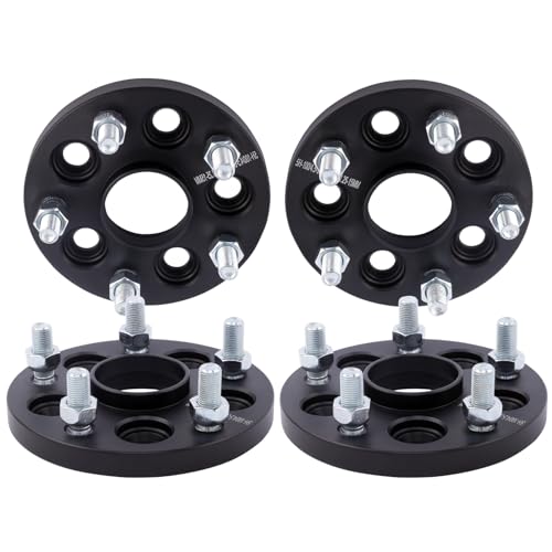 DCVAMOUS 4PC Black 5x100 to 5x4.5 Hubcentric Wheel Adapters 15mm with 12x1.25 Studs Compatible with Subaru 5 Lug 5x100 to 5x114.3 for 2013-2022 BRZ | 1995-2022 Impreza | 1998-2022 Forester - Image 1