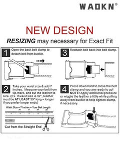 WAOKN Men's Leather Ratchet Dress Belts with Automatic Buckle Leather Belt Fashion Belt Ratchet Belt Soft, Comfortable and Durable Quality Leather - Adjustable Trim to Fit- Black  - Image 5
