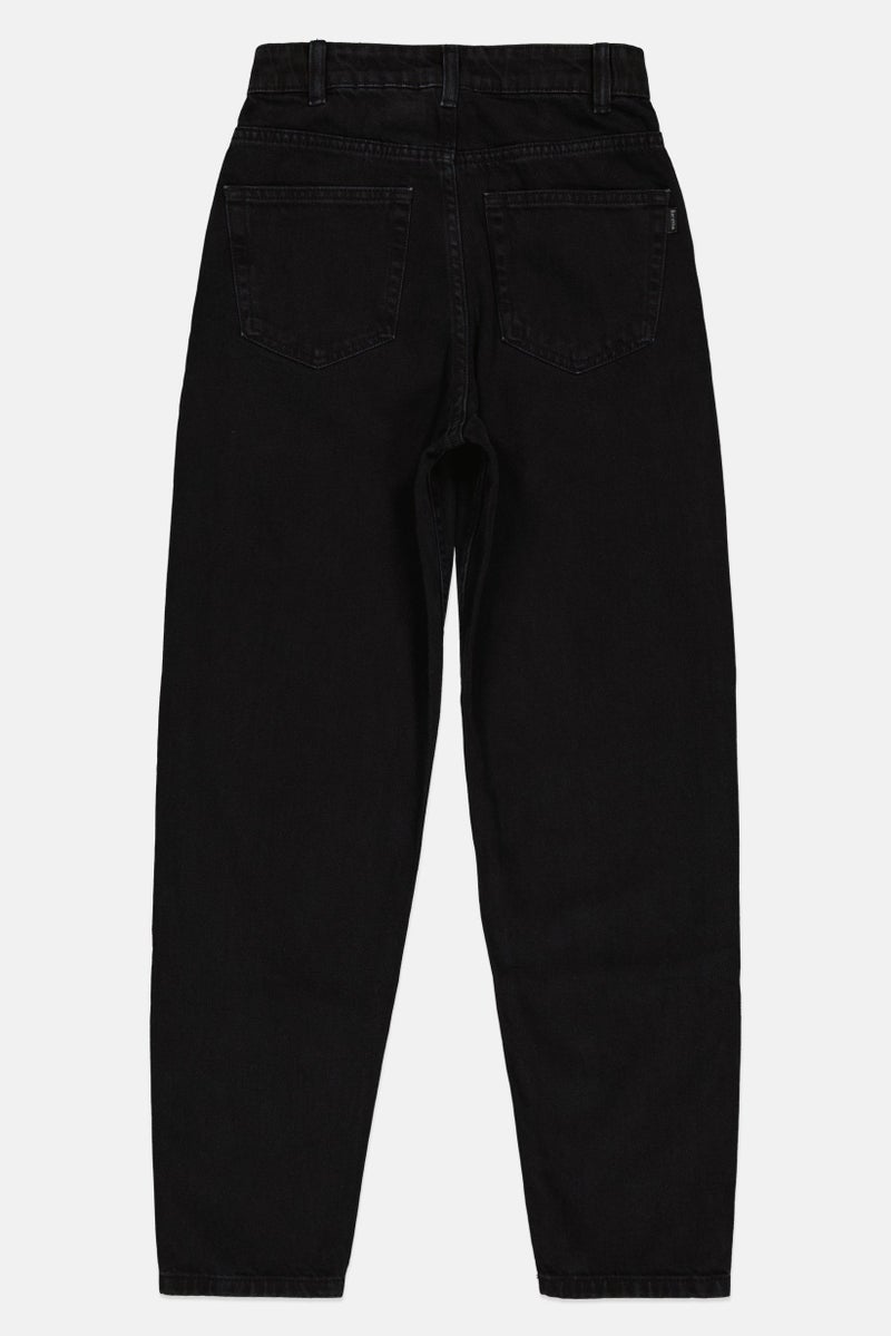 Bershka Women Balloon Fit Solid Non Stretchable Jeans, Black - Image 3