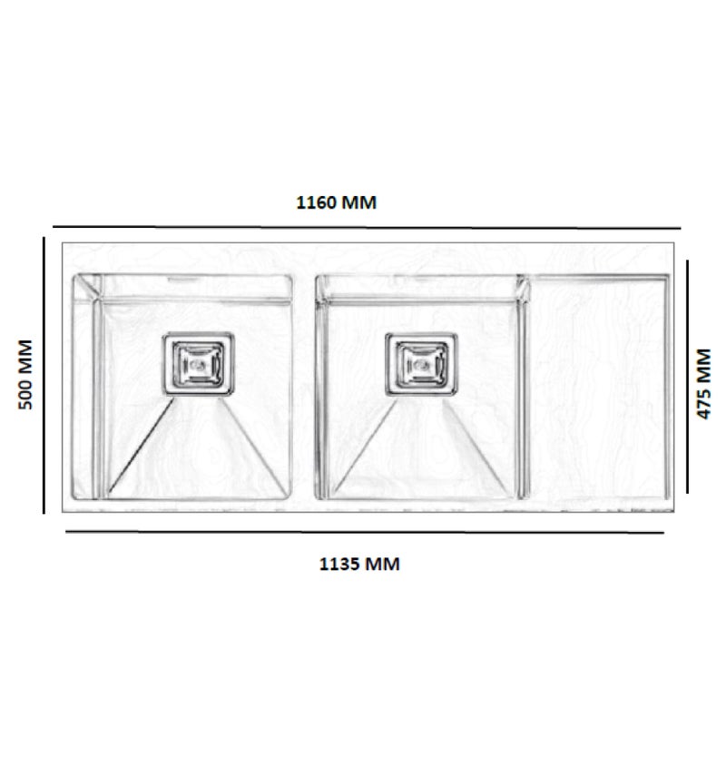 ELITE MARS DBSD1650B Black Double Bowl Kitchen Sink – Top Mount Stainless Steel Sink with Single Drain Design - Image 3
