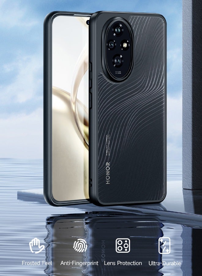 DUX DUCIS Honor 200 5G Case with Lanyard, [SGS Dropproof Certification][Streamline Texture][Frosted Feel] Slim Drop Shockproof Frosted Case Cover for Honor 200 5G, Black - Image 2