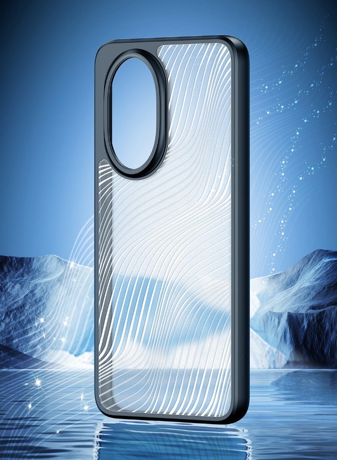 DUX DUCIS Honor 200 5G Case with Lanyard, [SGS Dropproof Certification][Streamline Texture][Frosted Feel] Slim Drop Shockproof Frosted Case Cover for Honor 200 5G, Black - Image 3