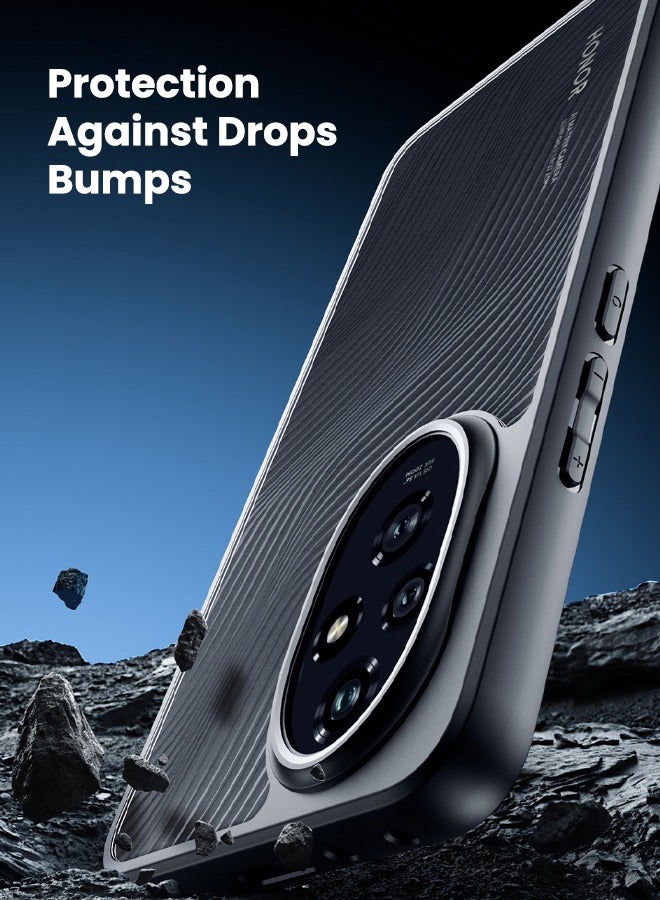 DUX DUCIS Honor 200 5G Case with Lanyard, [SGS Dropproof Certification][Streamline Texture][Frosted Feel] Slim Drop Shockproof Frosted Case Cover for Honor 200 5G, Black - Image 5