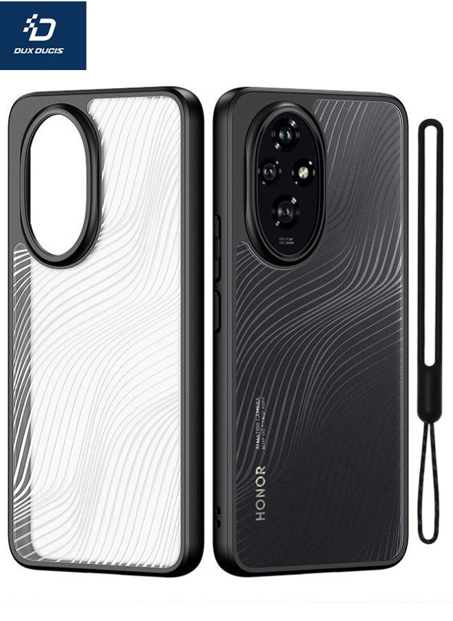 DUX DUCIS - Honor 200 5G Case with Lanyard, Military Grade Anti-Drop Slim Shockproof Frosted Back Cover, [SGS Dropproof Certification][Streamline Texture][Frosted Feel] Case Cover for Honor 200 5G, Black - Image 1