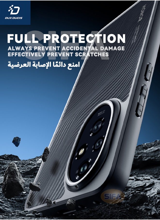 DUX DUCIS - Honor 200 5G Case with Lanyard, Military Grade Anti-Drop Slim Shockproof Frosted Back Cover, [SGS Dropproof Certification][Streamline Texture][Frosted Feel] Case Cover for Honor 200 5G, Black - Image 1