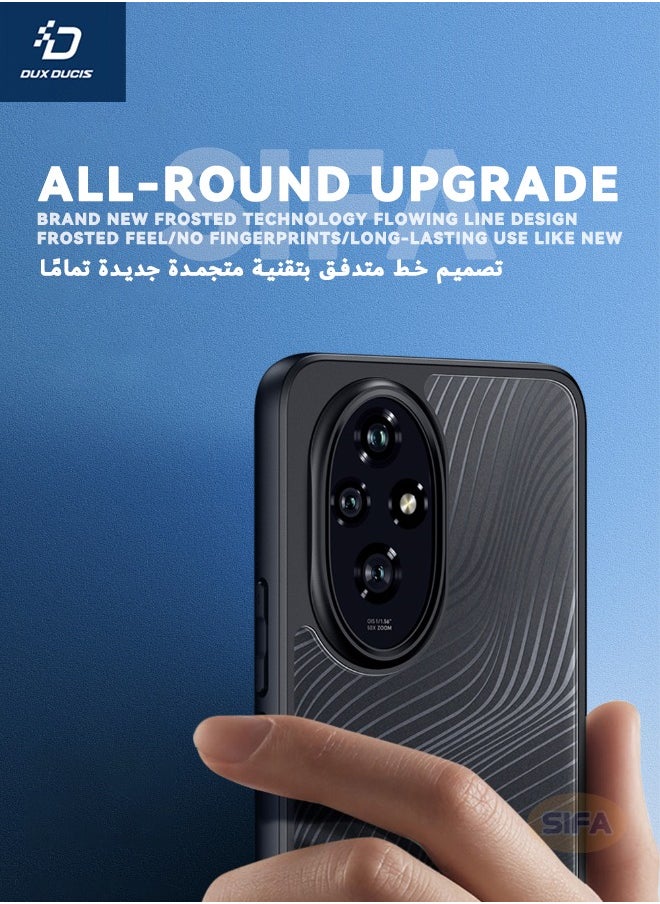 DUX DUCIS - Honor 200 5G Case with Lanyard, Military Grade Anti-Drop Slim Shockproof Frosted Back Cover, [SGS Dropproof Certification][Streamline Texture][Frosted Feel] Case Cover for Honor 200 5G, Black - Image 1