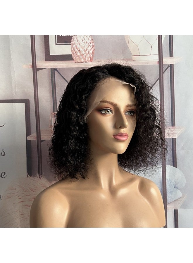 Choshim Hair Glueless Lace Front Wig Human Hair Wigs Side Part Brazilian Water Wave Lace Wig Short Wigs for Black Women Pre Plucked Hairline Natural Color 150% Density (12 Inches, 13x4 Size) - Image 5