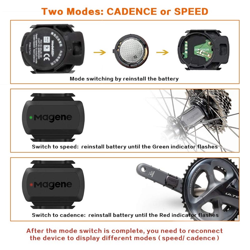 Magene Outdoor/Indoor Speed/Cadence Sensor for Cycling, Wireless Bluetooth/Ant+ Bike Computer RPM Sensor for Road Bike or Spinning Bike and Trainers Compatible with Onelap, Wahoo Fitness, Zwift - Image 4