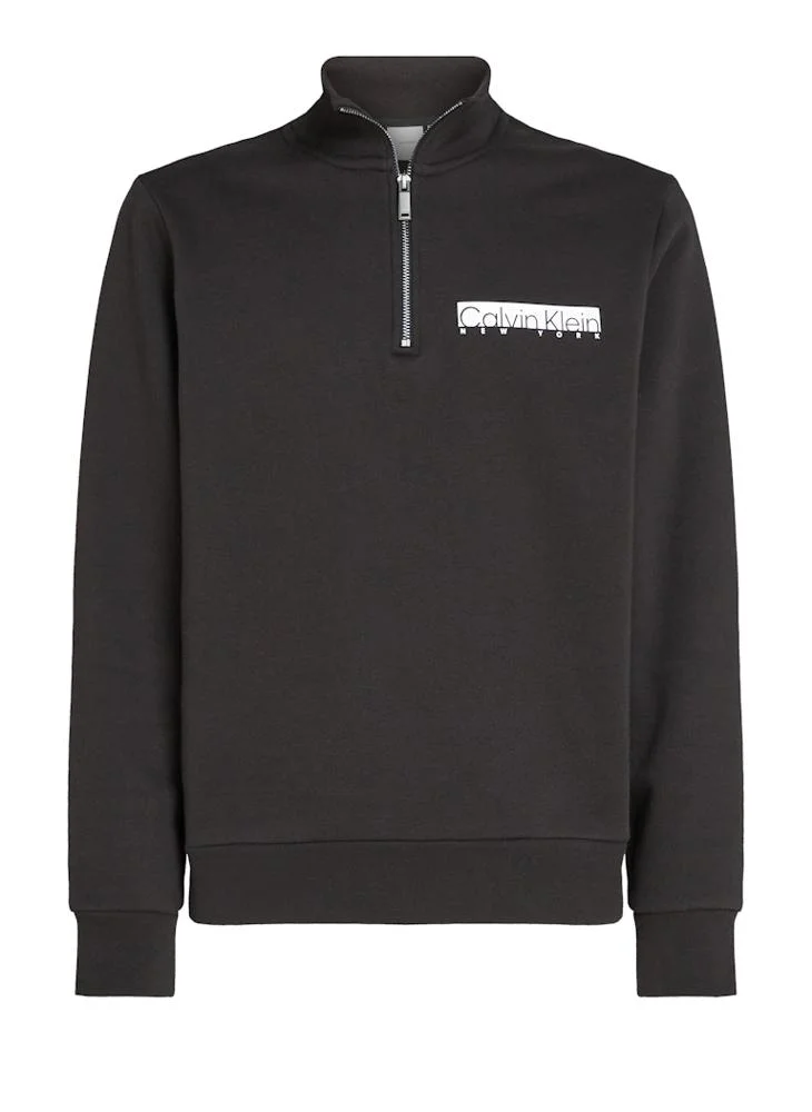 CALVIN KLEIN Half Zip Logo Print Sweatshirt