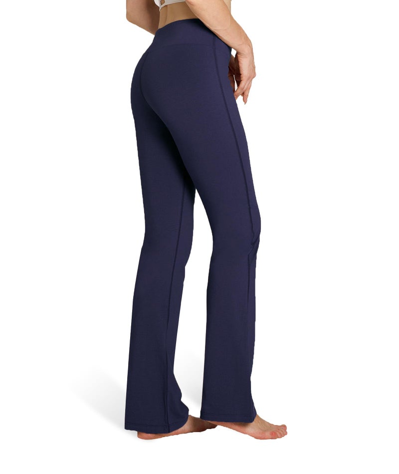 Houmous S-XXXL 29''31''33''35'' Inseam Women's Cotton Bootcut Pants Inner Pocket(Petite-29 Inseam-Blue, Small) - Image 4