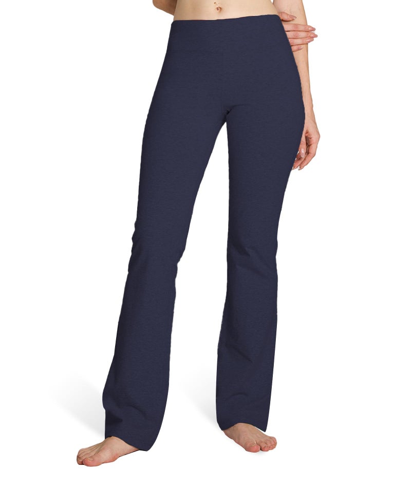 Houmous S-XXXL 29''31''33''35'' Inseam Women's Cotton Bootcut Pants Inner Pocket(Petite-29 Inseam-Blue, Small) - Image 1