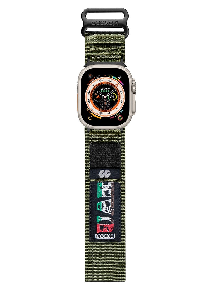 Moxedo - Moxedo MX23 Rugged Strap Breathable Nylon Braided Sports Band Compatible with Apple Watch Band Series 8/7/6/5/4/3/2/1/SE Ultra Woven Loop Design for 44mm/45mm/49mm UAE Edition - Image 1