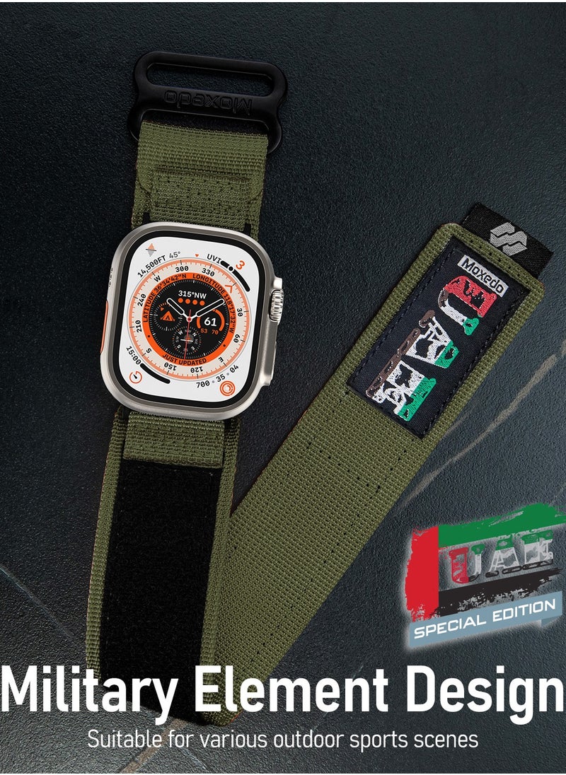 Moxedo - Moxedo MX23 Rugged Strap Breathable Nylon Braided Sports Band Compatible with Apple Watch Band Series 8/7/6/5/4/3/2/1/SE Ultra Woven Loop Design for 44mm/45mm/49mm UAE Edition - Image 1