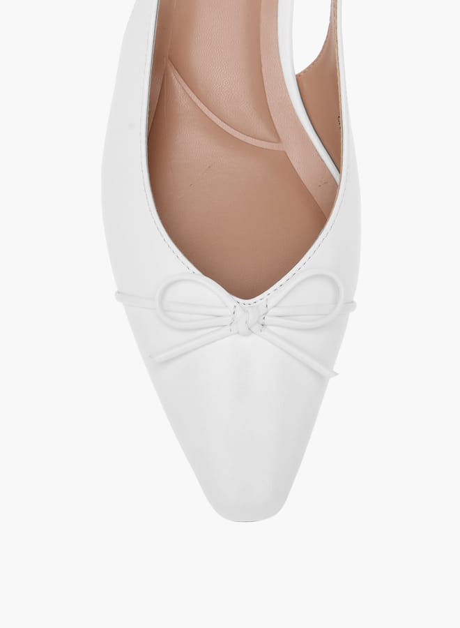 Celeste Women's Solid Slingback Shoes with Bow Accent and Kitten Heels - Image 4
