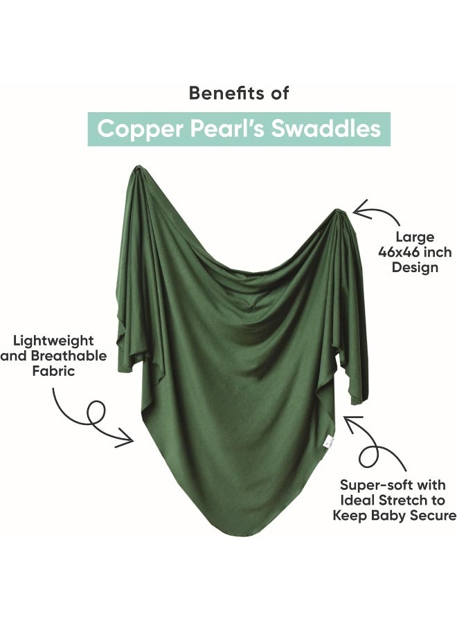 Copper Pearl Large Premium Knit Baby Swaddle Receiving Blanket Steel - Image 2