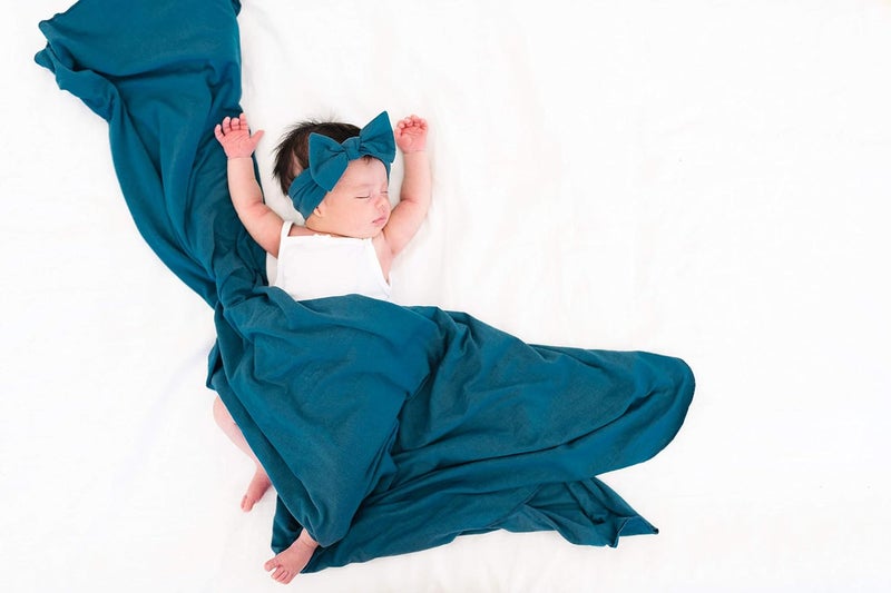 Copper Pearl Large Premium Knit Baby Swaddle Receiving Blanket Steel - Image 5