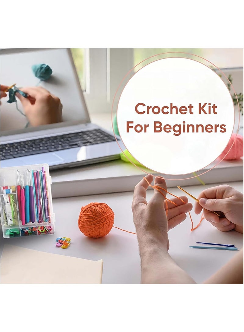 Apustim 73 Piece Adult Beginner Crochet Kit，Knitting Starter Kit，Including Ergonomic Crochet Hook Set，Yarn，Crochet Bag，Etc，a Starter Pack Suitable For Kids，Adults，Beginners And Professionals - Image 3