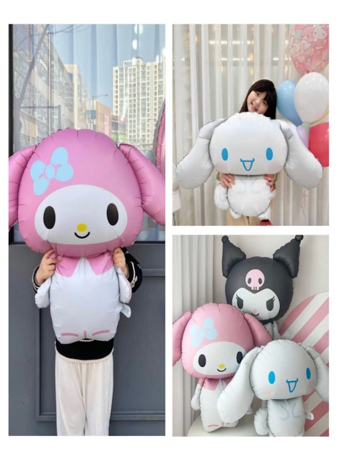JOLLITY LLC Balloon Kawaii Anime Kuromi Melody Cinnamoroll Birthday Party Decoration Jumbo Balloons Cute Photo Prop 3 pcs - Image 2