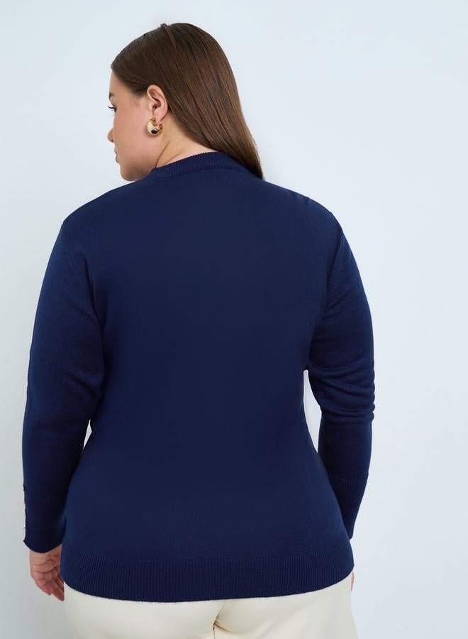 Styli Plus Size Slim Fit Knit Sweater - Image 4