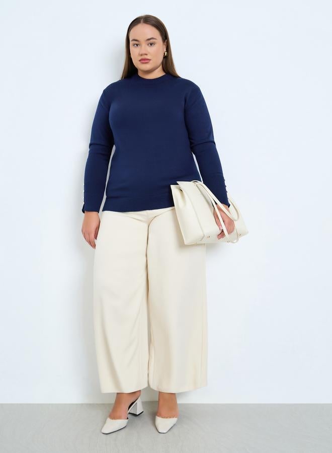 Styli Plus Size Slim Fit Knit Sweater - Image 2