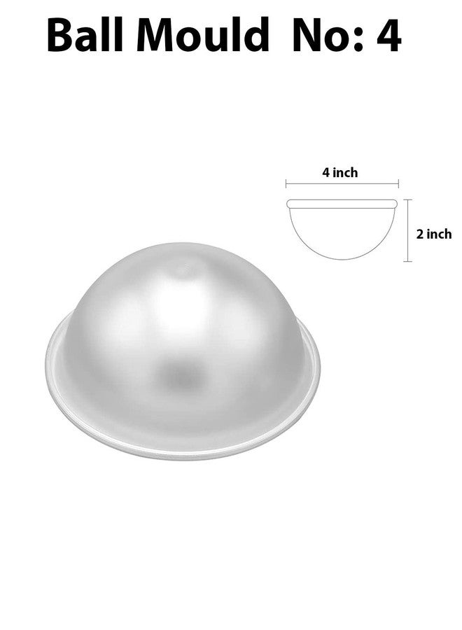 CAKE DECOR 2pcs Aluminum Half Sphere Ball Cake Mould, Round Cake Molds, Dome Cake Moulds (4 inch Diameter x 2 inch Height) No.4 - Image 4