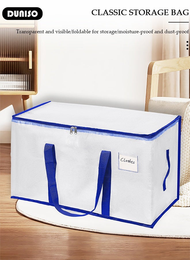 DUNISO 2PCS Large Moving Bags, Backpack Straps Strong Handles & Zippers, Storage Totes For Space Saving, Fold Flat, Handles for Travel, College Moving Supplies, Bedding, Clothes  - Image 4