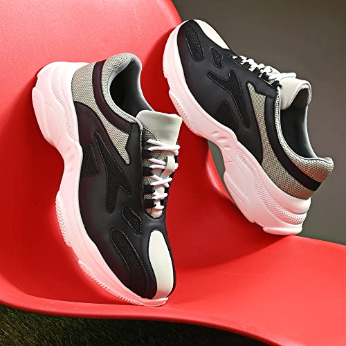 Cruiser Chunky Sneaker for Men | Bold & Trendy Design | Lightweight & Comfortable with Cushioned Insole | Perfect for Streetwear & Casual Outfits_Black_8 UK - Image 2
