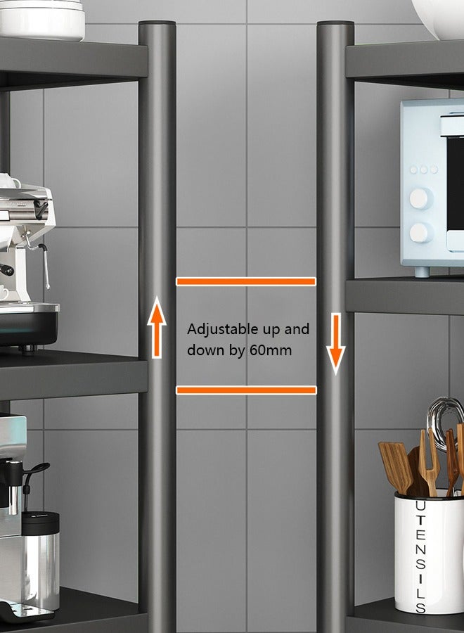 Momozone Multifunctional storage rack floor-standing multi-layer storage household punch-free storage carbon steel storage rack suitable for kitchen bathroom bedroom  - Image 4