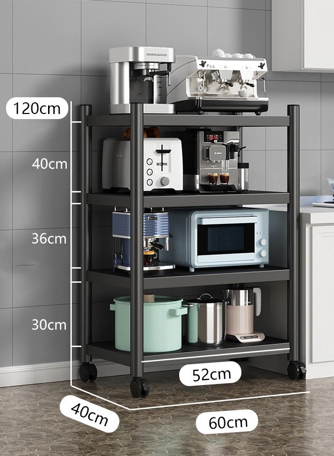 Momozone Multifunctional storage rack floor-standing multi-layer storage household punch-free storage carbon steel storage rack suitable for kitchen bathroom bedroom  - Image 2