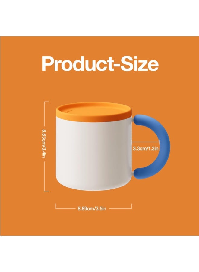 CHAKO LAB Insulated Mug 11Oz Stainless Steel Coffee Mug Double vacuum wall with Silicone Lid and Rubber non-slip handle，BPA free - Image 3