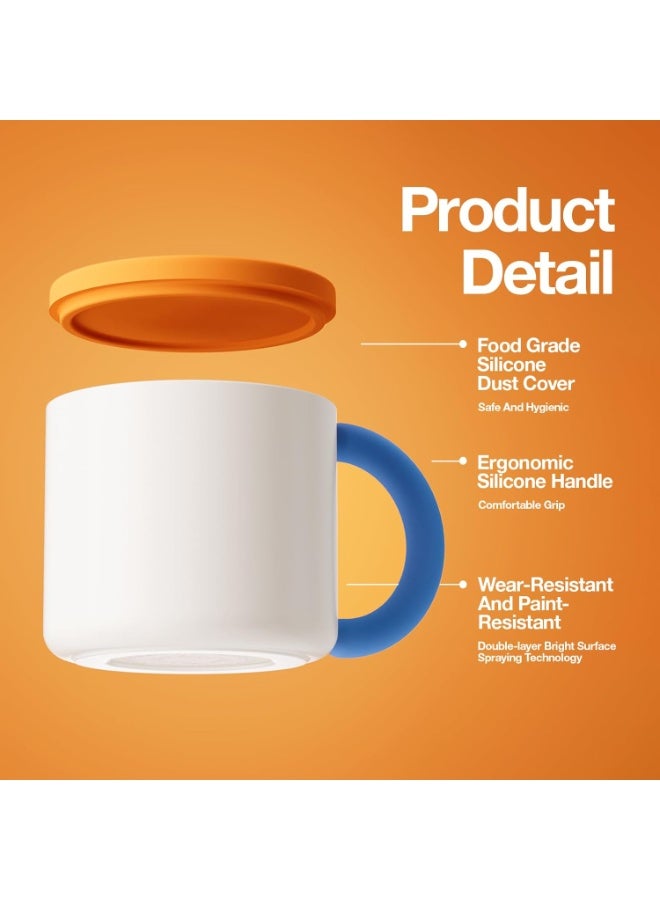 CHAKO LAB Insulated Mug 11Oz Stainless Steel Coffee Mug Double vacuum wall with Silicone Lid and Rubber non-slip handle，BPA free - Image 4