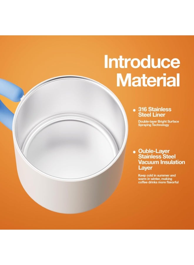 CHAKO LAB Insulated Mug 11Oz Stainless Steel Coffee Mug Double vacuum wall with Silicone Lid and Rubber non-slip handle，BPA free - Image 5