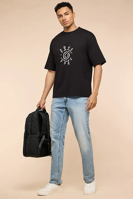 أر أند بي Naruto Printed T-Shirt with Crew Neck and Short Sleeves