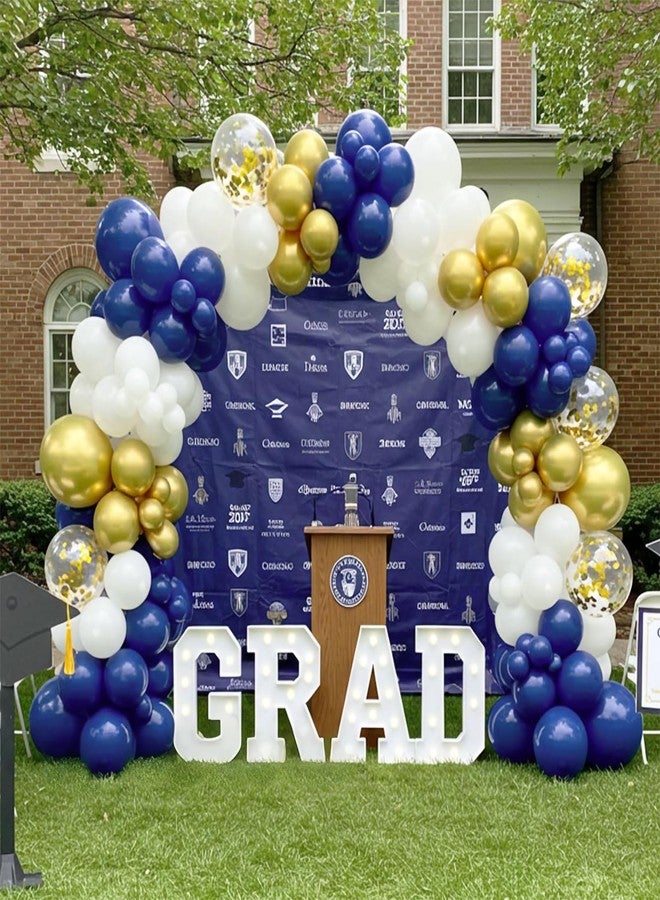 Netnology Navy Blue Gold Balloons Set, 60Pcs 12 Inch Navy Blue White Metallic Gold and Gold Confetti Latex Balloon for Birthday Baby Shower Bridal Shower Wedding Graduation Party Decorations - Image 4